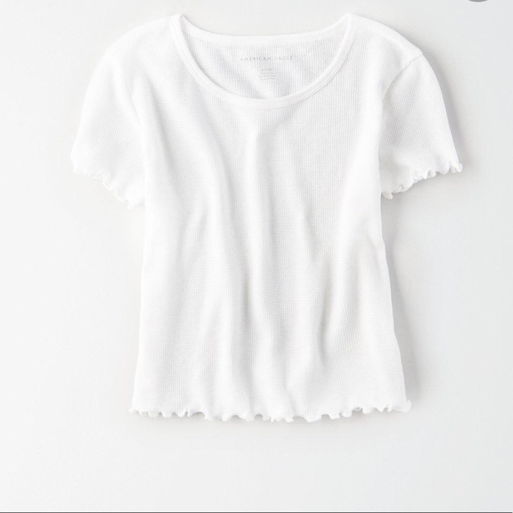 American Eagle waffle crewneck baby tee